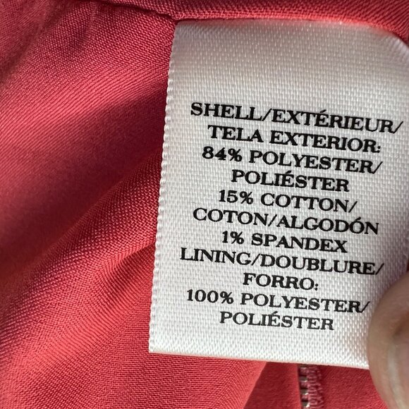 Ann Taylor Coral Pink Patterned Sleeveless Sheath Dress Size 6 - Picture 10 of 12